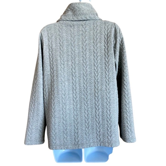 J. Crew Heather Gray Cable Knit Cowl-neck Long Sleeve Size Small - Picture 2 of 13